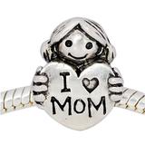 Vnistar metal alloy european I love MOM heart beads PBD845 PBD845 VNISTAR Alloy European Beads