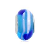 Vnistar blue european glass beads PGB013 PGB013 VNISTAR Alloy European Beads