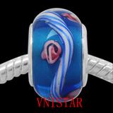 Vnistar blue european glass beads PGB042 PGB042 VNISTAR Metal Charms