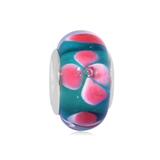 Vnistar silver plated blue and pink glass beads PGB053 PGB053 VNISTAR Alloy European Beads