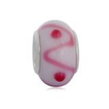 Vnistar white and pink glass beads PGB066 PGB066 VNISTAR Alloy European Beads