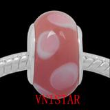Vnistar pink glass beads PGB142-1 PGB142-1 VNISTAR Alloy European Beads