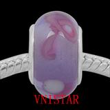 Vnistar light purple european glass beads PGB143 PGB143 VNISTAR Metal Charms