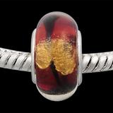Vnistar red european glass beads PGB157 PGB157 VNISTAR Metal Charms