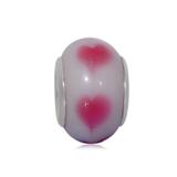Vnistar pink heart glass beads PGB325 PGB325 VNISTAR Alloy European Beads