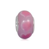 Vnistar pink european glass beads PGB373-3 PGB373-3 VNISTAR Alloy European Beads