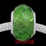 Vnistar green european glass beads PGB406 PGB406 VNISTAR Alloy European Beads