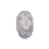 Vnistar white european glass beads PGB499-2 PGB499-2 VNISTAR Alloy European Beads