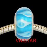 Vnistar blue copper core glass beads PGB533 PGB533 VNISTAR Alloy European Beads