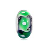 Vnistar Copper core black and green glass beads PGB541 PGB541 VNISTAR Alloy European Beads