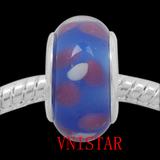 Vnistar blue copper core gold glass beads PGB581 PGB581 VNISTAR Metal Charms