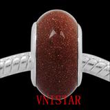 Discount! Vnistar shiny brown copper core glass beads PGB586 PGB586 VNISTAR Alloy European Beads