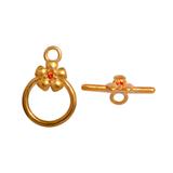 Gold Plated Flower OT Toggle PJ037-3 VNISTAR Stainless Steel Accessories