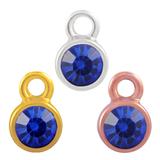 Stainless Steel Birthstone Charms PJ160-8 VNISTAR Steel Small Charms