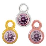 Stainless Steel Birthstone Charms PJ160-9 VNISTAR Steel Small Charms