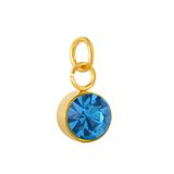 Stainless Steel Gold Plated Birthstone Charm PJ198G-6 VNISTAR Link Charms