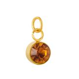 Stainless Steel Gold Plated Birthstone Charm PJ198G-7 VNISTAR Link Charms