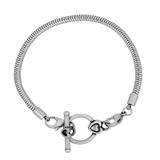 3.2mm OT Clasp Snake Bracelet,Steel PSB001B VNISTAR Stainless Steel Bracelets