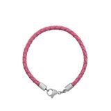 3.0mm Pink Leather Steel Bracelet PSB042 VNISTAR Bracelets