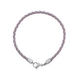 3.0mm Light Purple Leather Steel Bracelet PSB048 VNISTAR Stainless Steel Basic Bracelets