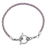 3.0mm Light Purple Leather Steel Bracelet PSB048B VNISTAR Stainless Steel Basic Bracelets