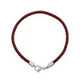3.0mm Wine Red Leather Steel Bracelet PSB050 VNISTAR Stainless Steel Basic Bracelets