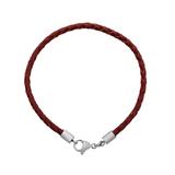 3.0mm Wine Red Leather Steel Bracelet PSB050 VNISTAR Stainless Steel Basic Bracelets