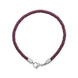 3.0mm Purple Leather Steel Bracelet PSB051 VNISTAR Stainless Steel Bracelets