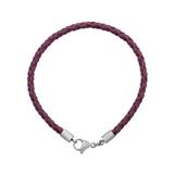 3.0mm Purple Leather Steel Bracelet PSB051 VNISTAR Stainless Steel Basic Bracelets