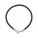 3.0mm Brown Leather Steel Bracelet PSB052 VNISTAR Stainless Steel Bracelets