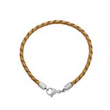 3.0mm Yellow Leather Steel Bracelet PSB053 VNISTAR European Beads Accessories