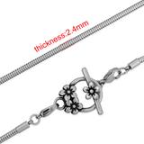 2.4mm Steel Snake Chain Necklace PSN001C VNISTAR European Beads Accessories