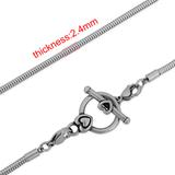 2.4mm Steel Snake Chain Necklace PSN001D VNISTAR Necklaces