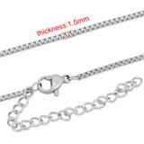1.5mm Steel Box Chain Necklace PSN002 VNISTAR European Beads Accessories