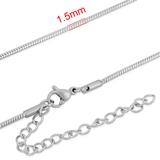 1.5mm Steel Snake Chain Necklace PSN004 VNISTAR Necklaces