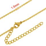 1.5mm steel necklace with gold plated PSN007G VNISTAR Necklaces For Charms