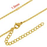 1.5mm steel necklace with gold plated PSN007G VNISTAR Steel Basic Necklaces