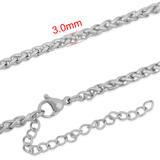 3.0mm Steel Chain Necklace PSN010B VNISTAR Stainless Steel Necklaces