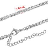 3.0mm Steel Chain Necklace PSN010B VNISTAR Necklaces