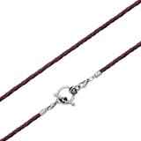 3.0mm Steel Purple Leather Necklace PSN030B VNISTAR Necklaces