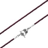 3.0mm Steel Purple Leather Necklace PSN030C VNISTAR Steel Basic Necklaces