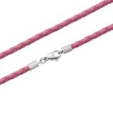 3.0mm Steel Pink Leather Necklace PSN031 VNISTAR Stainless Steel Necklaces