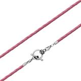 3.0mm Steel Pink Leather Necklace PSN031B VNISTAR Stainless Steel Necklaces