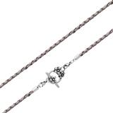 3.0mm Steel Creamy-White Leather Necklace PSN032C VNISTAR Stainless Steel Necklaces