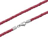 3.0mm Steel  Rose Pink Leather Necklace PSN034 VNISTAR Necklaces