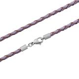 3.0mm Steel  Light Purple Leather Necklace PSN037 VNISTAR Necklaces