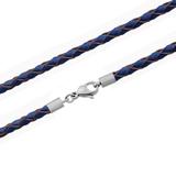 3.0mm Steel  Dark Blue Leather Necklace PSN038 VNISTAR Necklaces