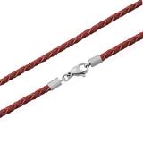 3.0mm Steel  Wine Red Leather Necklace PSN039 VNISTAR Necklaces