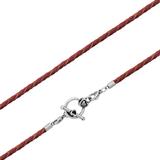 3.0mm Steel  Wine Red Leather Necklace PSN039B VNISTAR Steel Basic Necklaces