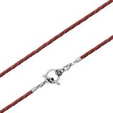 3.0mm Steel  Wine Red Leather Necklace PSN039B VNISTAR Necklaces